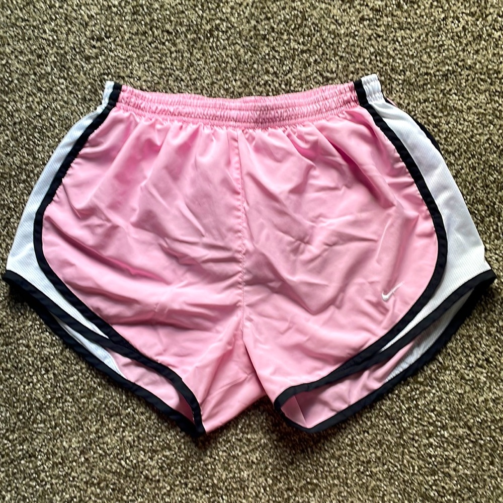 Nike Pink Athletic Running Shorts with White & Black Trim